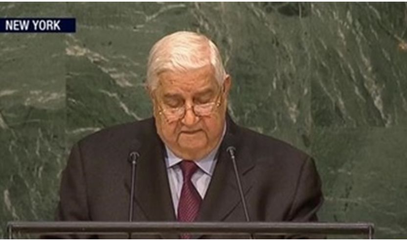 Ministri i Jashtëm i Sirisë, Valid al-Muallem mbanë fjalim në Asamblenë e Përgjithshme të OKB-së në New York, SHBA