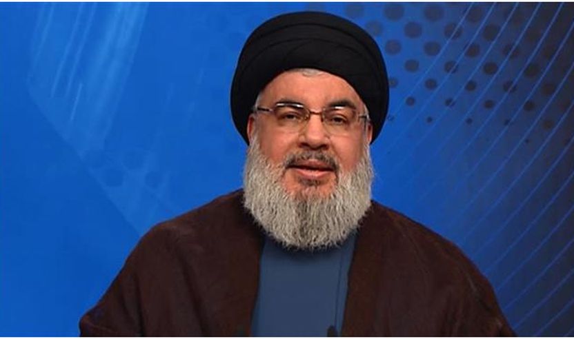 Sekretari i Përgjithshëm i Hizbullahut, Sajjid Hasan Nasrullah ka dhënë një deklaratë për shtyp në 9 dhjetor 2016  (Photo by AFP)